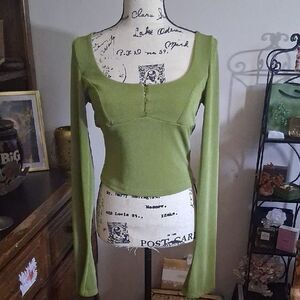 Princess Polly Green Long Sleeve Women's Top Size 8 US